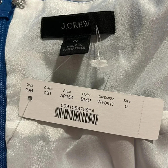 J. Crew Tie Front Cotton Poplin Midi Ratti Regatta Print Dress size 0 - Picture 8 of 13